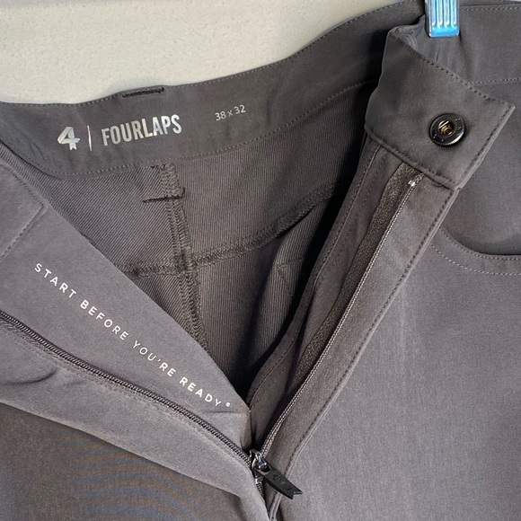 Four Laps Athletic Traverse Pants Mens Size 38x32 Stretch Water Resistant Gray - Picture 5 of 12